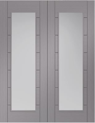 Picture of Internal Light Grey Pre-Finished Palermo Pair (Clear Glass)
1981 x 1168 x 40mm (46")