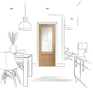 Picture of Internal Oak Andria with Clear Bevelled Glass and RM
1981 x 762 x 35mm (30")