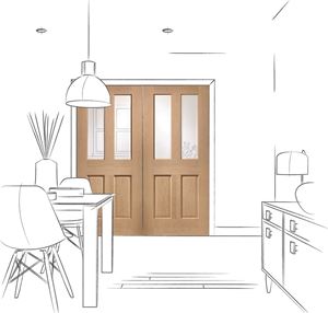 Picture of Internal Oak Malton Pair with Clear Bevelled Glass
1981 x 1524 x 40mm (60")