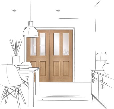 Picture of Internal Oak Malton Pair with Clear Bevelled Glass
1981 x 1524 x 40mm (60")