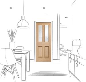 Picture of Internal Oak Malton with Clear Bevelled Glass and Raised Mou
1981 x 838 x 35mm (33")