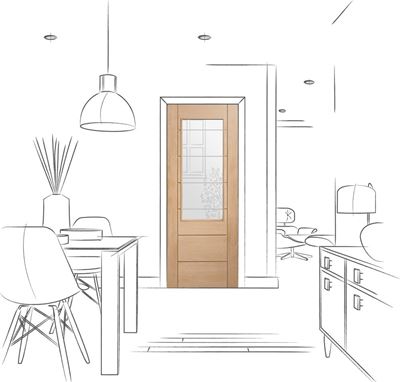 Picture of Internal Oak Palermo 2XG with Clear Etched Glass
1981 x 762 x 35mm (30")