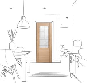 Picture of Internal Oak Palermo 2XG with Clear Etched Glass
1981 x 838 x 35mm (33")