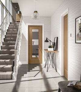 Picture of Internal Oak Pre-Finished Varese (Alum Inlay) Clear Glass
1981 x 838 x 35mm (33")