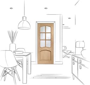 Picture of Internal Oak Riviera with Clear Bevelled Glass and Raised Mo
2040 x 826 x 40mm