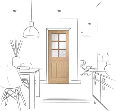 Picture of Internal Oak Suffolk 6 Light with Clear Bevelled Glass
2040 x 826 x 40mm