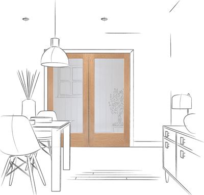 Picture of Internal Oak Suffolk Pattern 10 Pair with Clear Etched Glass
1981 x 1067 x 40mm (42")