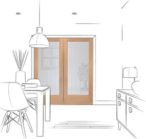 Picture of Internal Oak Suffolk Pattern 10 Pair with Clear Etched Glass
1981 x 1524 x 40mm (60")