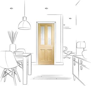 Picture of Internal Vertical Grain Clear Pine Edwardian with Clear Beve
1981 x 838 x 35mm (33")