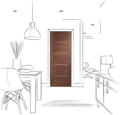 Picture of Internal Walnut Pre-finished Portici Fire Door
1981 x 686 x 44mm (27")
