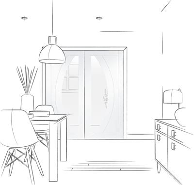 Picture of Internal White Primed Salerno Door Pair with Clear Glass
1981 x 1168 x 40mm (46")