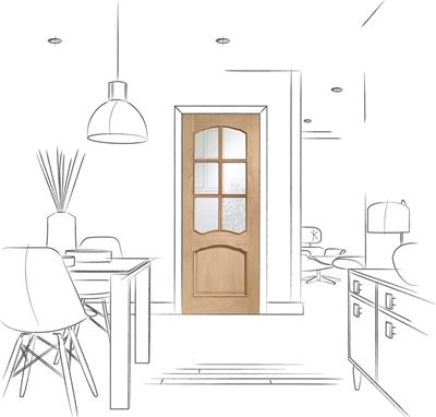 Picture of Pre-Finished Internal Oak Riviera - Clear Bev Glass and RM
1981 x 762 x 35mm (30")