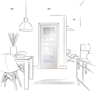 Picture of Pre-Finished Internal White Severo with Clear Bevelled Glass
1981 x 686 x 35mm (27")