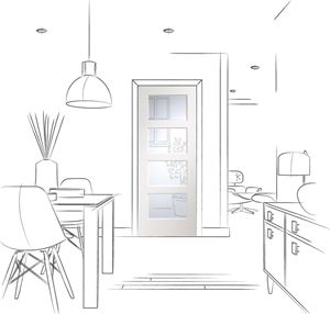 Picture of Pre-Finished Internal White Severo with Clear Bevelled Glass
1981 x 762 x 35mm (30")