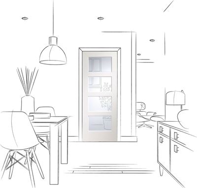 Picture of Pre-Finished Internal White Severo with Clear Bevelled Glass
1981 x 762 x 35mm (30")