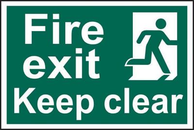 Picture of Fire Exit Keep Clear
Safety Sign 200x300   1513