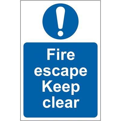 Picture of Fire Escape Keep Clear
Safety Sign 200x300   0158
