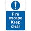 Picture of Fire Escape Keep Clear
Safety Sign 200x300   0158