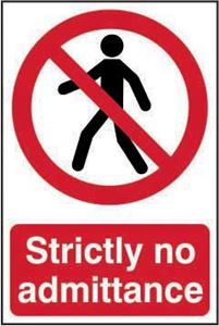 Picture of Strictly No Admittance
Safety Sign 200x300   0608