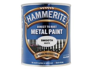 Picture of Hammerite Direct To Rust Smooth Finish Paint
White 750ml. touch dry 1hr.