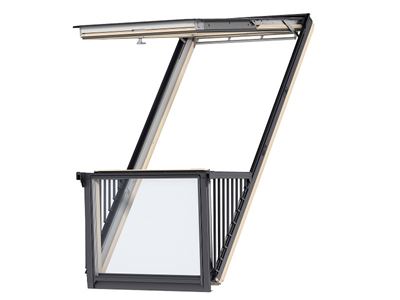 Picture of Velux Cabrio Roof Balcony White Painted 94x252 Including flashings for slate up to 8mm thick.PK19