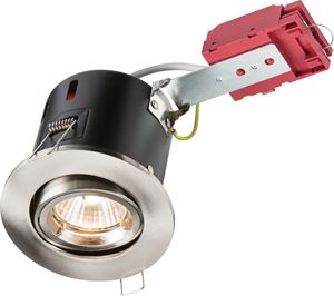 Picture of IP20 50W GU10 IC Fire-Rated Tilt Downlight Brushed ChromeKnightsbridge