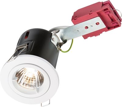 Picture of 230V 50W Fixed GU10 IC Fire-Rated Downlight in White CUT OUT 84mmKnightsbridge