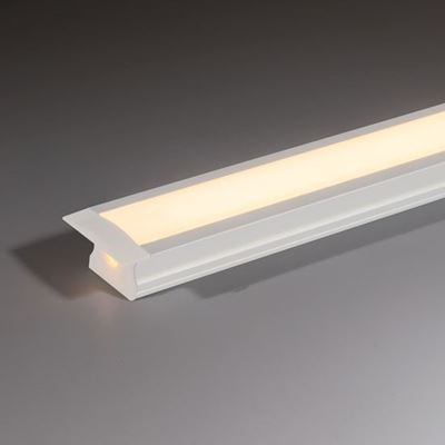 Picture of 25X14 DEEP RECESSED WHITE ALUMINIUM PROFILE C/W OPAL DIFFUSER2 METRE