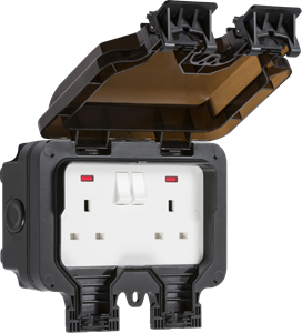 Picture of IP66 2 GANG SOCKET AND ENCLOSURE BLACK