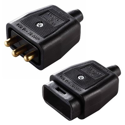 Picture of PL0947408 3 PIN IN LINE CONNECTOR 10A BLACK