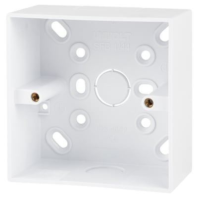 Picture of 1gang Surface PVC Box Round Knock Out20mm conduit KO/40mm trunking KO