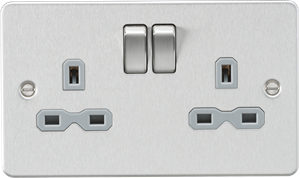Picture of 2 GANG SOCKET GREY INSERT PLATE WITH SCREWSGREY INSERT