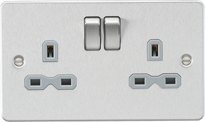 Picture of 2 GANG SOCKET GREY INSERT PLATE WITH SCREWSGREY INSERT