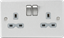 Picture of 2 GANG SOCKET GREY INSERT PLATE WITH SCREWSGREY INSERT