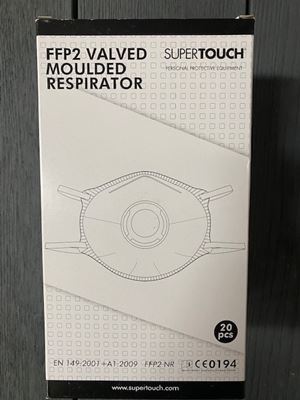 Picture of super touch ffp2 valved moulded respirator box 20