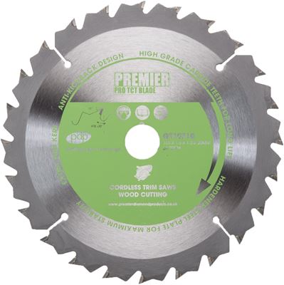 Picture of TCT Saw Blade
165mm Dia; 20mm Bore; 24 Teeth
No Reducing Bushes