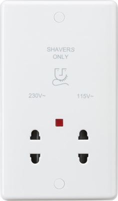 Picture of Curved Edge Dual Voltage Shaver Socket with Neon