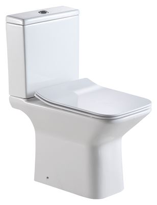 Picture of VERONA Rimless Close Coupled Pan with Closed Sides & Soft Close Seat(with Exposed Inlet)