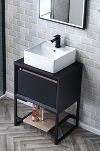 Picture of PORTO 60 Base Unit - Matt Black/Sonoma Oak600x460x400mm