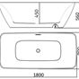 Picture of SEVILLE Freestanding Bath - Black1800x800mm