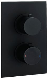 Picture of Utah Round Twin Thermostatic Shower Valve - Matt Black ( Controls 2 Functions)