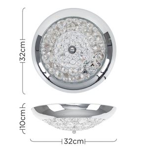 Picture of ALTRO IP44 BATHROOM CEILING LIGHT 12W LED INTERGRATEDK5 CRYSTAL SUN