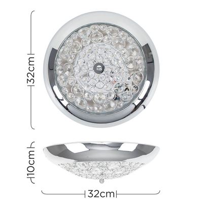 Picture of ALTRO IP44 BATHROOM CEILING LIGHT 12W LED INTERGRATEDK5 CRYSTAL SUN