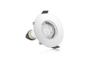 Picture of EVOFIRE FIRE RATED DOWNLIGHT 70MM CUTOUT IP65 POLISHED CHROME ROUND +GU10 HOLDER INTEGRAL