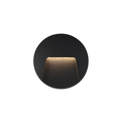 Picture of SEVERUS CCT IP65 BLACK WALL LIGHT ROUND 2.8W3000/4000/6500 COLOUR ADJUSTABLE