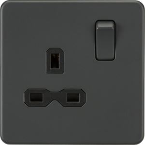 Picture of Screwless 13A 1G DP switched socket - Anthracite