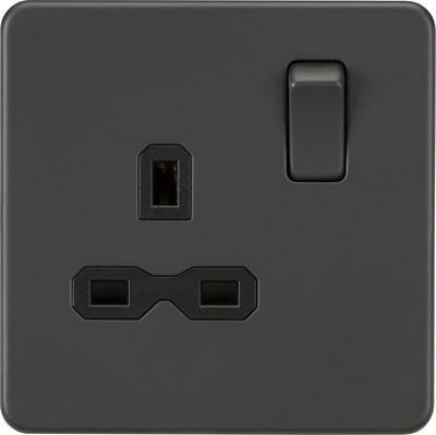 Picture of Screwless 13A 1G DP switched socket - Anthracite