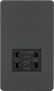 Picture of Screwless 115V/230V Dual Voltage Shaver Socket - Anthracite