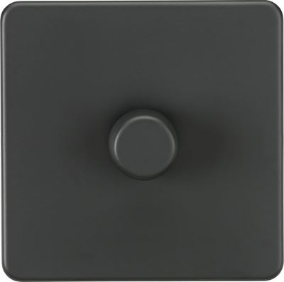 Picture of Screwless 1G 2-way 10-200W (5-150W LED) trailing edge dimmer - Anthracite