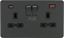 Picture of 13A 2G DP Switched Socket with Dual USB Charger A+C (max. 18W QC/PD FASTCHARGE) - Anthracite